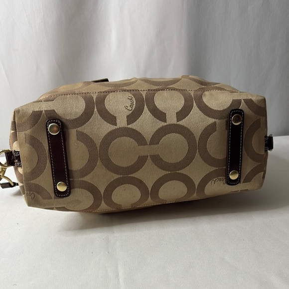 Coach Brown and Tan Satchel with Structured Design - Picture 7 of 16